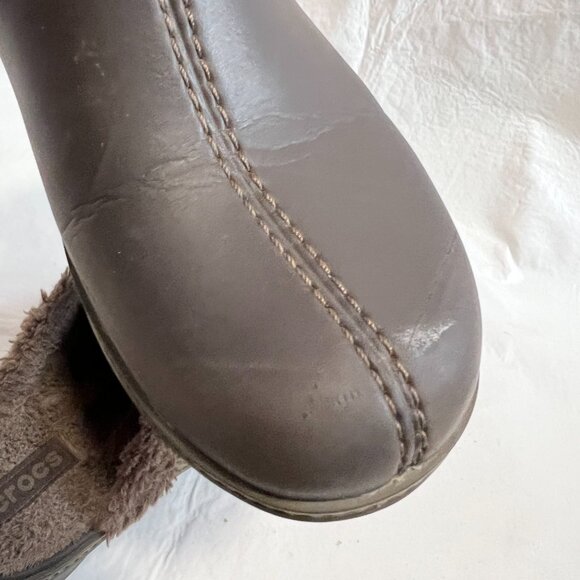 Crocs Cobbler Eva Lined Clog Mule womens 9 brown furry lining block high heel - Picture 12 of 15